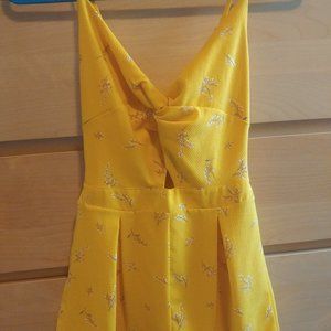Yellow Floral Romper Jumpsuit